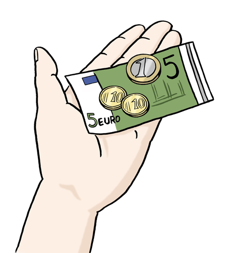 Illustration von Hand mit Geld