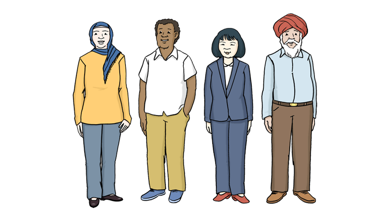 Illustration von Menschen aus verschiedenen Ländern