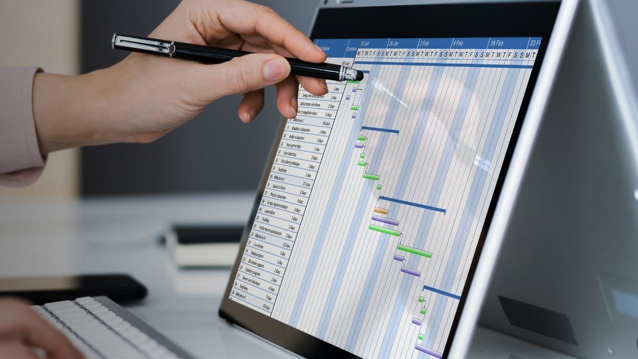 Projektmanagement Software auf Tablet