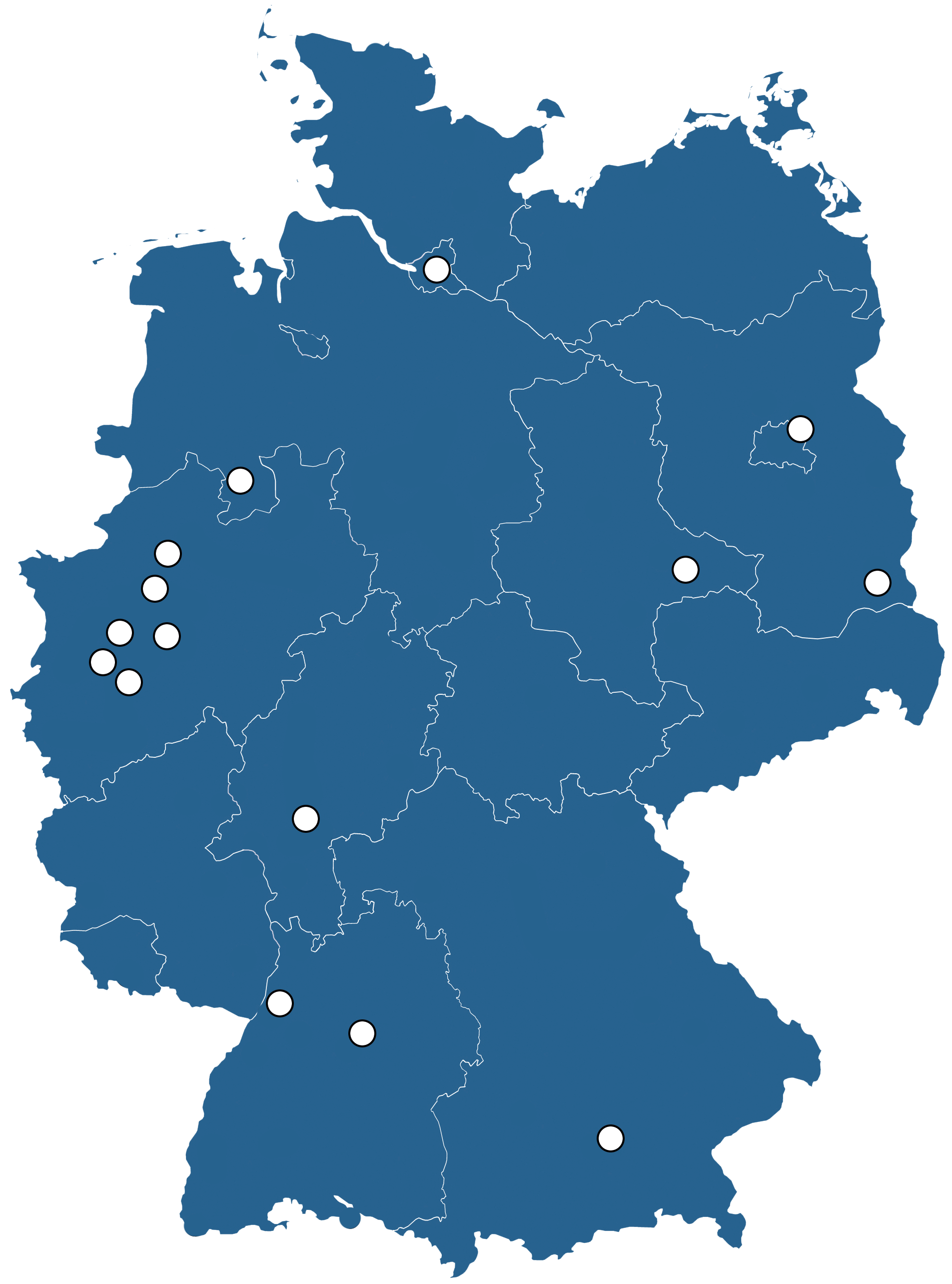 Deutschlandkarte mit MBE Standorten