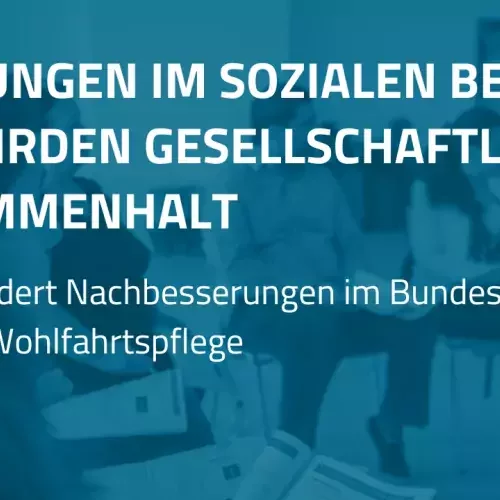 Text auf blauem Grund