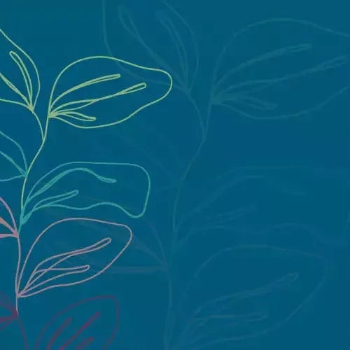 Grafik mit Pflanze auf blauem Grund