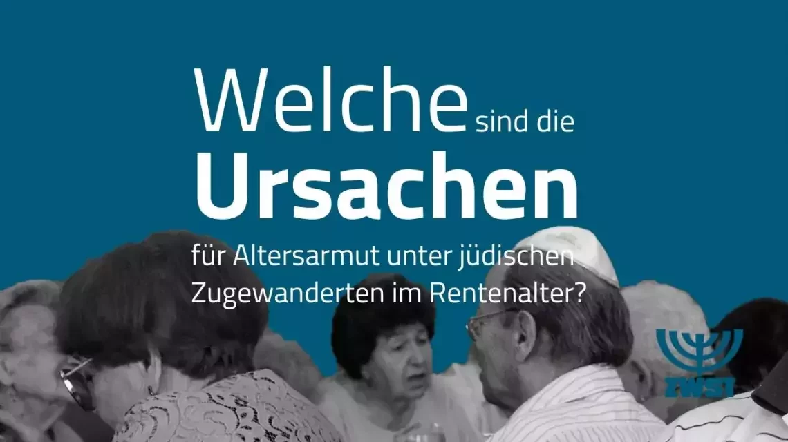 jüdische ältere Menschen vor blauem Hintergrund