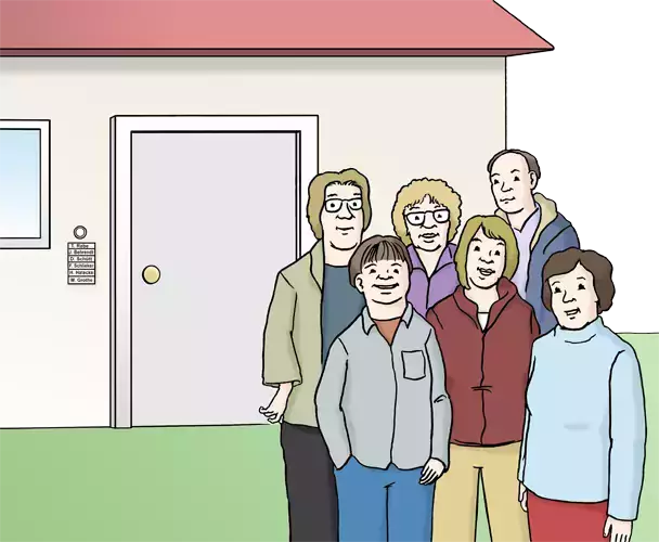Illustration einer Wohngruppe