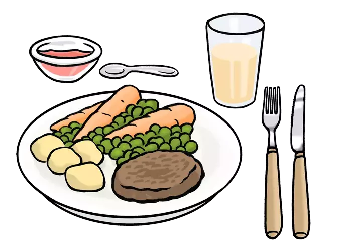 Illustration einer Mahlzeit